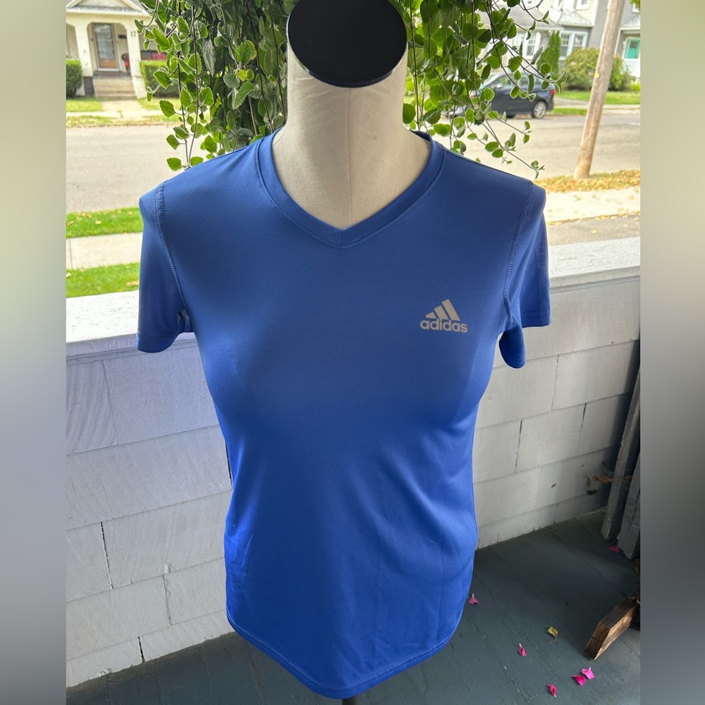 Adidas Girls Royal Blue V-Neck Tee